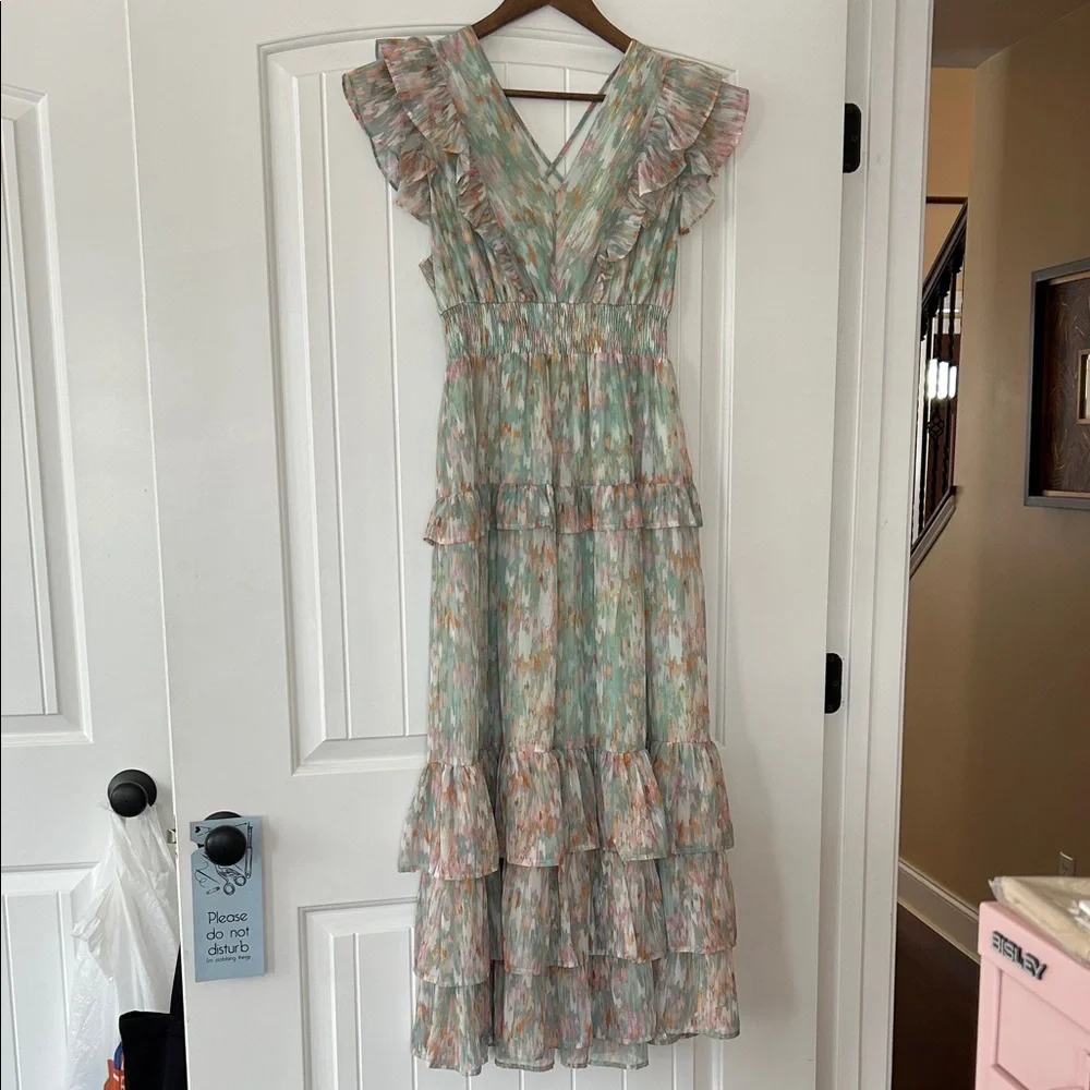 Koko & Mason Floral Ruffle Maxi Dress - Picture 3 of 10